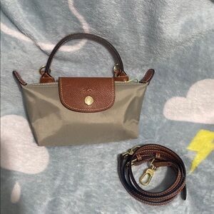 Longchamp Le Pliage Canvas Hangbag Turtledove Cosmetic Bag